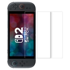 araree 任天堂 Switch 2 Premium 9H 高透明鋼化玻璃核心螢幕保護貼 2片組, 1套, AR30-02406A, 透明