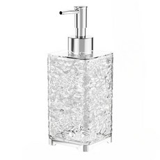 冰川紋 按壓式乳液分裝瓶 400ml 透銀方形 洗手乳沐浴乳洗髮精適用 可重複使用, 1個