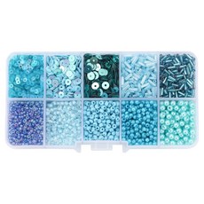 심플하니 반짝반짝 비즈 컬렉션 10종 세트, 블루, 1세트