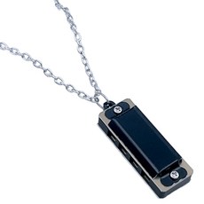 Thumbs Mine 迷你口琴項鍊, 黑色, 1個, 單一商品