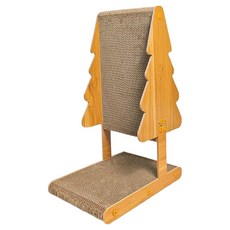 一體式貓抓板 聖誕樹, 1個, 原木色