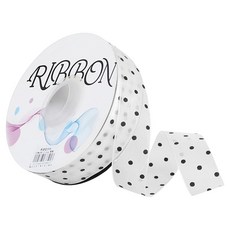 모던앳 쉬폰 도트 선물포장 리본, 화이트, 1개, 18m