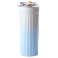 HIKARI 日光生活 不鏽鋼吸管咖啡杯, 馬卡龍藍, 450ml, 1個