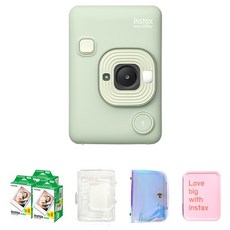 인스탁스 미니 리플레이 말차그린 C타입 + 미니필름 60p + 투명케이스 + 홀로그램 앨범 랜덤발송 + 틴케이스 랜덤발송 세트, 1세트