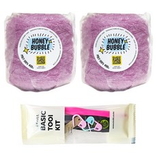 니뜨 허니버블 수세미 콘사 뜨개실 400g x 2p + 뜨개기본도구 세트, 1세트, 17 라일락