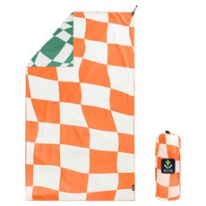 4몬스터 체커보드 비치타월 80 x 160 cm, 오렌지, 1개