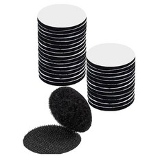 ender 自黏式圓形魔鬼氈公母貼片 黑色 6 x 6 cm 30入, 1個