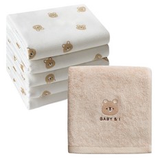 베이비앤아이 천기저귀 5p + 밤부 목욕타올 2종 세트, 고미 베이지, 1세트