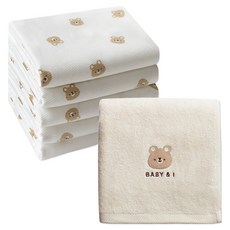 베이비앤아이 천기저귀 5p + 밤부 목욕타올 2종 세트, 고미 아이보리, 1세트