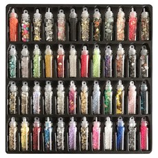 코지모먼트 공예용 반짝이 글리터 48종 세트 L 40 x 10 mm, 혼합색상, 1세트