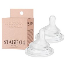 MOYUUM mov.aa 圓口偏心替換奶嘴 2個, 1組, 透明色, 8個月以上