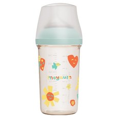 MOYUUM mov.aa PPSU圓口偏心奶瓶 WeSee聯名款 3個月以上, 微笑花園, 250ml, 1個