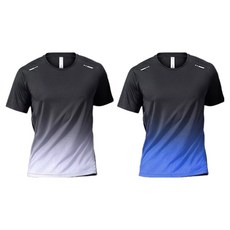 Goodif 男士跑步健身羽球漸層T恤2件組