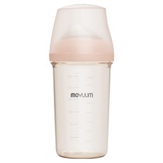 MOYUUM mov.aa PPSU圓口偏心奶瓶 經典款 3個月以上, 粉色, 250ml, 1個