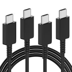 YOGER 100W 5A C to C 超高速充電線 20V PD 3.0 PPS, 2個, 1.2m, 黑色