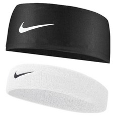 나이키 드라이핏 + 스포츠 헤어밴드 세트, 블랙 + 화이트, 1세트