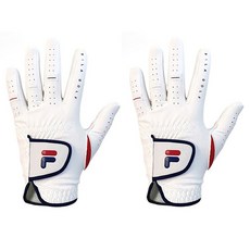 FILA GOLF 男女通用 超細纖維 & 半羊皮 高爾夫手套組 左手用, 1套, 白色