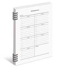 뮤니드 스프링 하드커버 좌철 위클리 플래너, 화이트, 1개