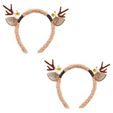 小麥購物 聖誕鹿角髮飾/髮箍 鈴鐺款 E045, 咖啡色, 2個