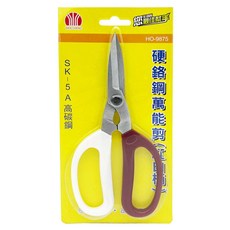 WEN-CHENG 汶澄 硬鉻鋼萬能剪刀, 紅色/白色, 1支