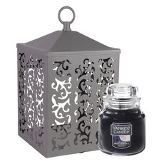 YANKee CANDLe 小瓶蠟燭 + 小屋迷你融蠟燈套組, 灰色, 仲夏之夜