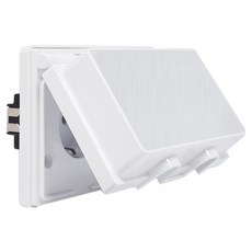 Charming 雙孔橫式埋入型防雨插座 白色, 1個