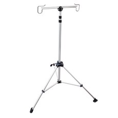 DIBOTE 迪伯特 戶外立式伸縮三腳燈架 鋁合金雙勾營燈柱, 1個, 銀色