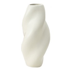 好物良品 現代簡約螺旋陶瓷花瓶, 暖白色