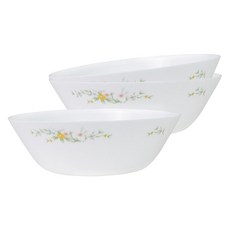 Bacile 野生花冷麵碗, 白色, 3個
