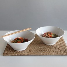 CCLIME 素色寬口陶瓷麵碗, 乳白色, 2個