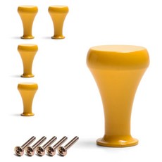 Sonjabisesang 韓國製水滴造型單孔家具把手, 黃色, 5個