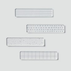 銀色壓克力餐具架4件組, 1套, 銀色 + 透明