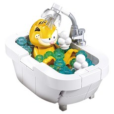 Prand 玩具新朋友C 洗澡的加菲貓 樂高相容積木 M38-B1221C, 1個, 混合色