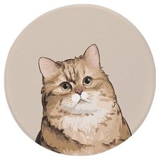 適合冷飲杯的矽藻土杯墊, 1個, 貓咪2號