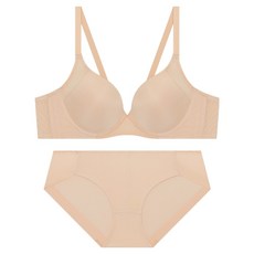 Triumph 黛安芬 隱藏鋼圈雙骨素色內衣 + 內褲套組