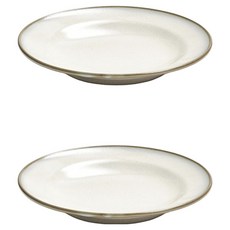 綠色邊框陶瓷小碟, 2個, 單品, 米色