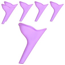 소울리치 여성용 편리한 휴대용 소변기 깔때기, 퍼플, 6개