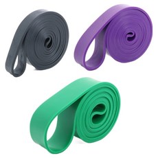 Sarasara 運動乳膠引體向上帶 3件組, 黑色, 紫色, 綠色, 1套