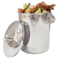 hillo 이지 304 스텐 손잡이 음식물 쓰레기통 2L, 실버, 1개