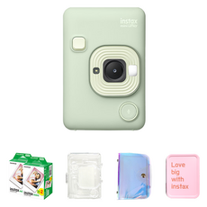 인스탁스 미니 리플레이 C타입 + 미니필름 40p + 투명케이스 + 홀로그램 앨범 랜덤발송 + 틴케이스 랜덤발송 세트, 말차그린, 1세트