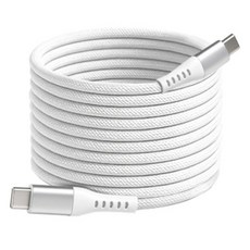 COSY 磁吸式防纏繞高速充電編織100W C-C型充電線, 1個, 白色, 2m