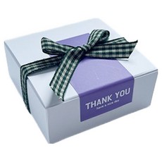 TINA PICNIC 迷你禮物盒 + 貼紙 + 綠色格紋緞帶組合, 20套, 淡紫色(貼紙)