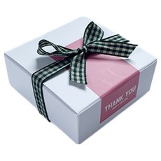 Tina Picnic 迷你禮物盒 + 貼紙 + 綠色格紋緞帶組合, 20套, 粉彩粉紅(貼紙)