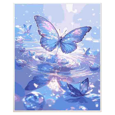 Taminayo 療癒時光 簡潔DIY數字油畫 30 x 40 cm, 1個, 波光與蝴蝶 C