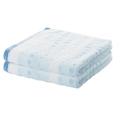 hiorie 日本桃雪 今治水泡泡毛巾2件組, 1組, 海水藍