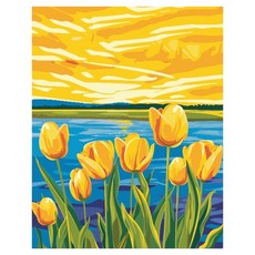 Taminayo 時尚DIY繪畫 30 x 40 cm, 1個, 黃色鬱金香