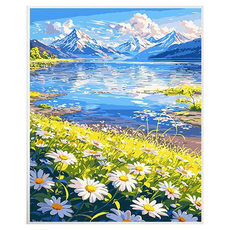 Taminayo 療癒時光 簡潔DIY數字油畫 30 x 40 cm, 1個, 花開天地