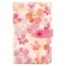 홈셀 큐티 포카 바인더 명함북 카드 홀더 11 x 19.5 cm 240매, 핑크플로럴, 3단