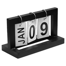 Modernat 木質桌上萬年曆, 黑色, 1個