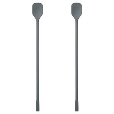 이지실리 실리콘 다용도 사각 머들러 요거트 롱스푼, 딥그레이, 2개